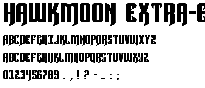 Hawkmoon Extra-expanded font